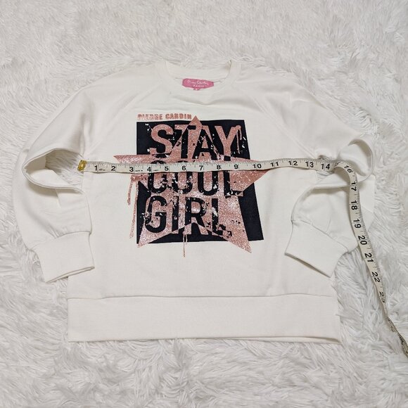Solid White Girls Sweatshirt Casual Crew Neck Loopknit Long sleeve Size:5T NWOT - Picture 5 of 6